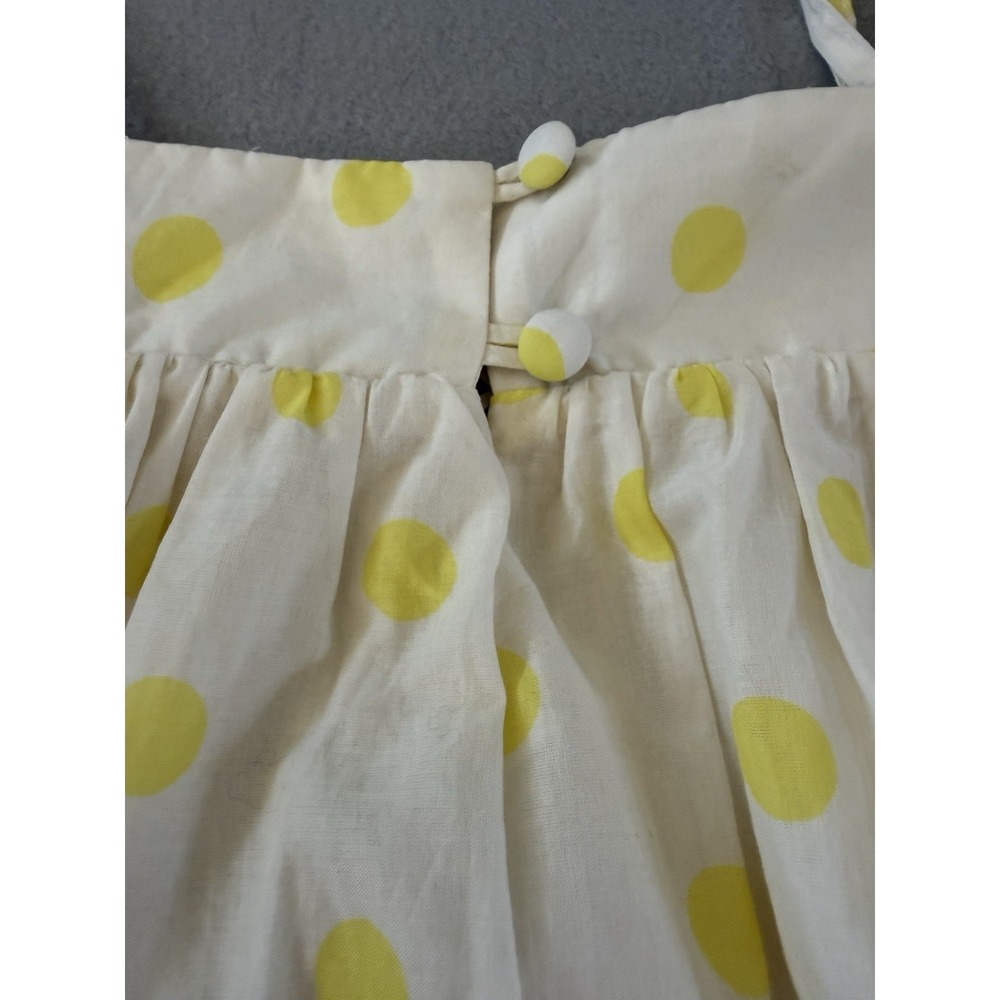 Anthropologie WHIT TWO Polka Dot Maxi Dress in Yellow & White Cotton Size M - Picture 6 of 16